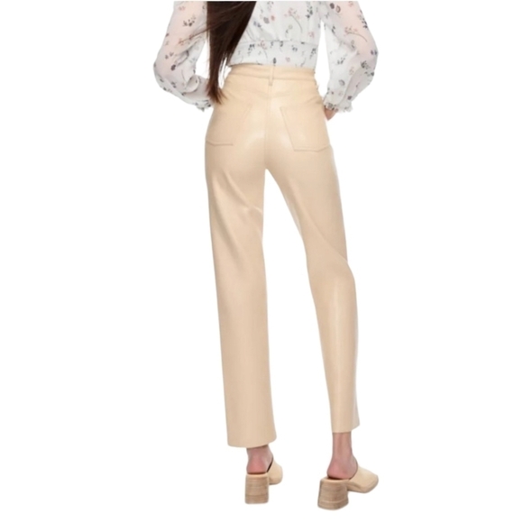 Aritzia Wilfred Melina Faux Leather Pants Beige Size Tall 16 - Picture 4 of 15